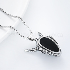 Halskette mit Anhänger in Box-Kette aus japanischer Noh-Maske im Punk-Stil aus Edelstahl 304 für Herren&nbsp;LS-MI4934