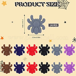 24 Stück 6 Farben Halloween Spinne Lebensmittelqualität umweltfreundliche Silikon-Fokalperlen&nbsp;SIL-SZ0001-25