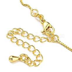 Collares de cadena de caja de latón chapado de larga duración para mujer.&nbsp;NJEW-G105-02G