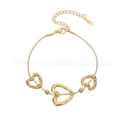 Herzförmige Schlangenkettenarmbänder aus Edelstahl 304 für Damen&nbsp;WG0154D-01