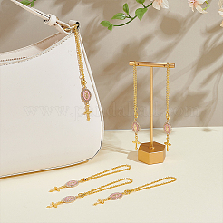 Pendentif ovale décoratif en alliage et fer&nbsp;HJEW-NB0002-30A