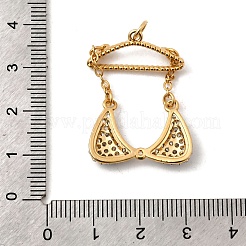 Colgantes de ropa de latón con micropavé de circonitas cúbicas transparentes&nbsp;KK-I360-014G-02