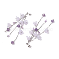 3 paio di orecchini a bottone con nappe a forma di fiore in acrilico&nbsp;EJEW-TA00648