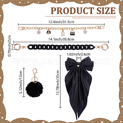4 chaînette d'extension de sac en aluminium et pendentif décoratif&nbsp;HJEW-FG00045