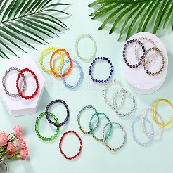 20 bracelet en perles de verre et de laiton&nbsp;BJEW-SW001599-02