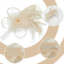 Haarschmuck aus Polyester und Federn&nbsp;AJEW-WH0031-31A