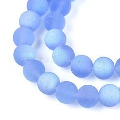 Fili di perline di vetro trasparente smerigliato&nbsp;GLAA-T032-T6mm-MBB04
