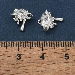 Breloques en laiton zircon cubique transparent&nbsp;CU-CBAB0CF-21S