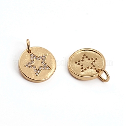 Messing micro pave klar zirkonia charme&nbsp;ZIRC-L091-028G