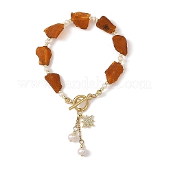 Bracciali con ciondoli a stella in ottone con micro pavé di zirconi cubici trasparenti&nbsp;BJEW-JB14290