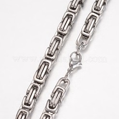Anlaufgeschützte 201 Edelstahl-Kettenarmbänder im Königskettenstil&nbsp;X-BJEW-K134-01P-6mm