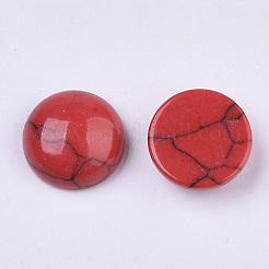 Gefärbte synthetische türkisfarbene Kuppel-Cabochons mit flachem Rücken&nbsp;X-TURQ-Q102-01F