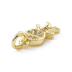 Ciondoli ragazzo in ottone con micro pavé di zirconi chiari&nbsp;ZIRC-F132-53G