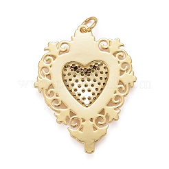 Ciondoli in ottone con placcatura a cremagliera con micro pavé di zirconi chiari&nbsp;KK-M229-40G