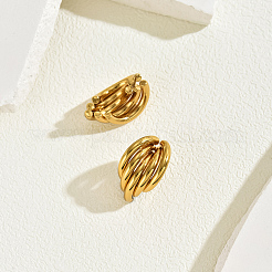 Boucles d'oreilles à tige multicouches en acier inoxydable en forme de C&nbsp;AL3746-2