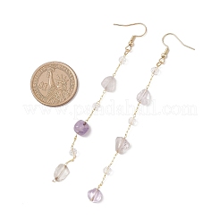 Handgefertigte natürliche Amethyst Perlenketten Ohrring & Halsketten Sets&nbsp;SJEW-JS01342-02