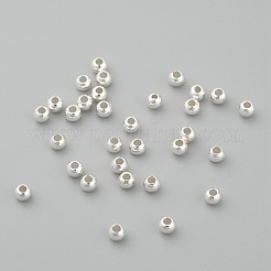 Perles d'espacement rondes en laiton plaquées sur crémaillère&nbsp;KK-I601-3mm-S-RS
