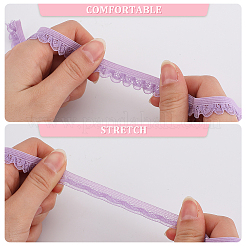 Bordure en dentelle élastique en polyester de 10 mètre&nbsp;SRIB-WH0011-121B