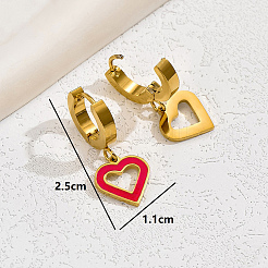 201 Edelstahl minimalistische herzförmige Ohrringe für Frauen Urlaub Datum Casual Geschenk&nbsp;WC5302