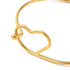 Brazalete de acero inoxidable con forma de corazón y envoltura de alambre 201&nbsp;BJEW-E079-03G