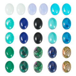 26 pezzo 13 stili di agata sintetica blu pizzo e pietra nera e giada bianca naturale e cabochon di amazzonite e unakite&nbsp;G-TA0003-28B