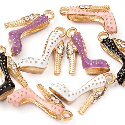 8 stücke 4 farben legierung emaille stilettos anhänger&nbsp;ENAM-FS0001-16