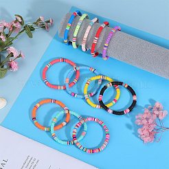 12 Stück 12-farbiges Polymer-Ton-Heishi-Surfer-Stretch-Armband-Set&nbsp;BJEW-SW00123