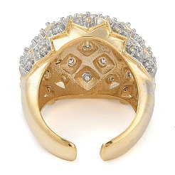 Bague de manchette ouverte en laiton micro pavé de zircone cubique claire pour femme&nbsp;RJEW-Q819-07G