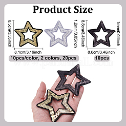 30 Stück 3 Stile Polyester- und Pailletten-Patches&nbsp;PATC-NB0001-55