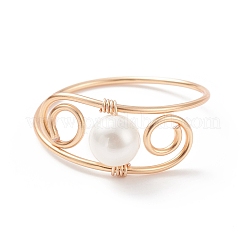 Anello da dito con perla naturale&nbsp;RJEW-JR00523