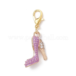Decorazioni pendenti in lega di smalto e strass con scarpe col tacco alto&nbsp;HJEW-JM04113