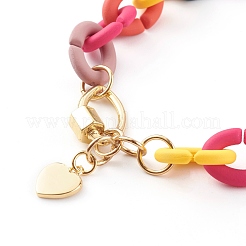 Laiton bracelets de charme de coeur&nbsp;BJEW-JB06195