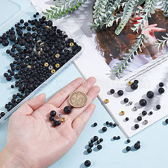 Kit di perline rotonde di roccia lavica naturale da 367 pz per la creazione di gioielli fai da te&nbsp;DIY-AR0001-88