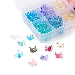 300pcs transparente sprühlackierte Glasanhänger&nbsp;GLAA-LS0001-02
