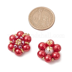 Pendientes con forma de flor y cuentas de semillas de vidrio&nbsp;EJEW-MZ00349-01