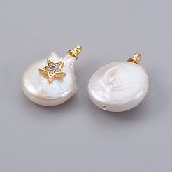 Pendenti con perle d'acqua dolce coltivate naturali&nbsp;PEAR-F008-18G