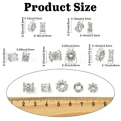 10 Stück 5 Stile Messing Micro Pave Zirkonia Perlen&nbsp;KK-CJ0004-20