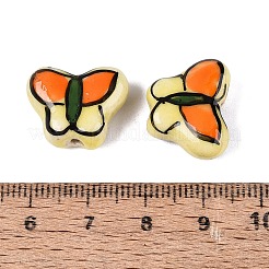 Perline di porcellana a forma di farfalla dipinte a mano&nbsp;PORC-Q006-05B