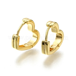 Orecchini a cerchio in ottone a cuore&nbsp;EJEW-H157-05G