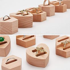 6 Stück 3 Stile Holz Fingerring Displayständer&nbsp;RDIS-OC0001-04