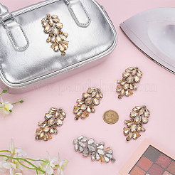 6 pieza de accesorios de ropa de diy de vidrio y aleación&nbsp;DIY-FG0008-13B