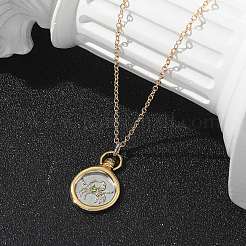 Collane con ciondolo tarocchi dodici costellazioni in ottone&nbsp;LS-NJEW-Q006-01F-G