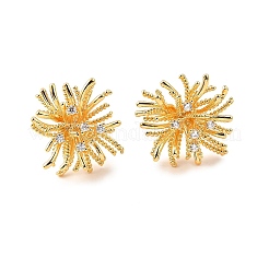 Boucles d'oreilles en laiton zircon cubique micro pavé clair&nbsp;EJEW-S270-04G