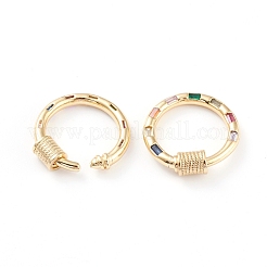 Messing Micro Pave Zirkonia Schraube Karabiner Schloss Charms&nbsp;ZIRC-L093-62G