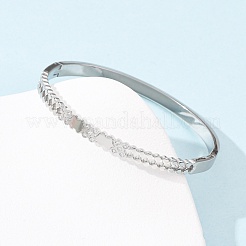 Bracelets à charnière en acier inoxydable 304 micro pavé de zircones cubiques pour femmes&nbsp;BJEW-Z146-03P