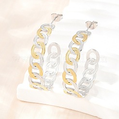 Boucles d'oreilles ovales en acier inoxydable 304 pour femmes&nbsp;SA-CBA45D5-31GP