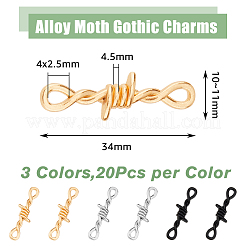60 Stück 3 Farben Zinklegierung Verbindungsstück Charms&nbsp;FIND-DC0004-86