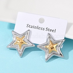 Boucles d'oreilles à tige en acier inoxydable 304&nbsp;EJEW-S265-10GP