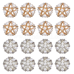 16 Stück 2 Stile 1-Loch Zinklegierung Strass Schaftknöpfe&nbsp;BUTT-FH0001-032
