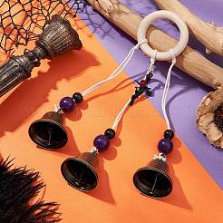 Décoration pendentif cloche en fer thème Halloween&nbsp;HJEW-JM02477
